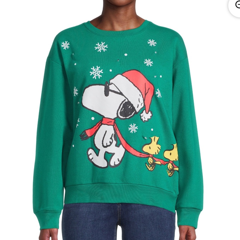 Peanuts Snoopy Light-Up Christmas Sweater Juniors‎ Medium Holiday